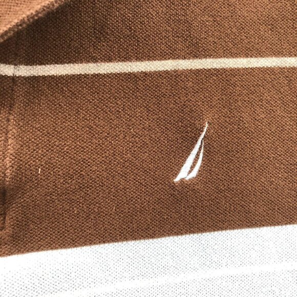 2 Nautica Mens Polo Shirt Medium Lot Of Two Short Sleeve Striped Casual Travel - Picture 11 of 14